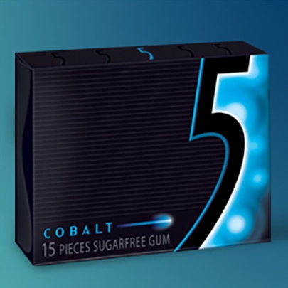 A package of 5® sugarfree gum called “Cobalt