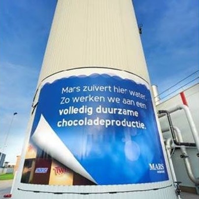 Mars advertisement written in Dutch in Veghel, the Netherlands