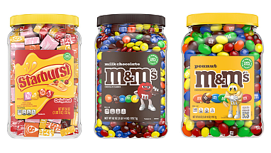 Recycled plastic pantry jars for M&M’S®, SKITTLES® and STARBURST®
