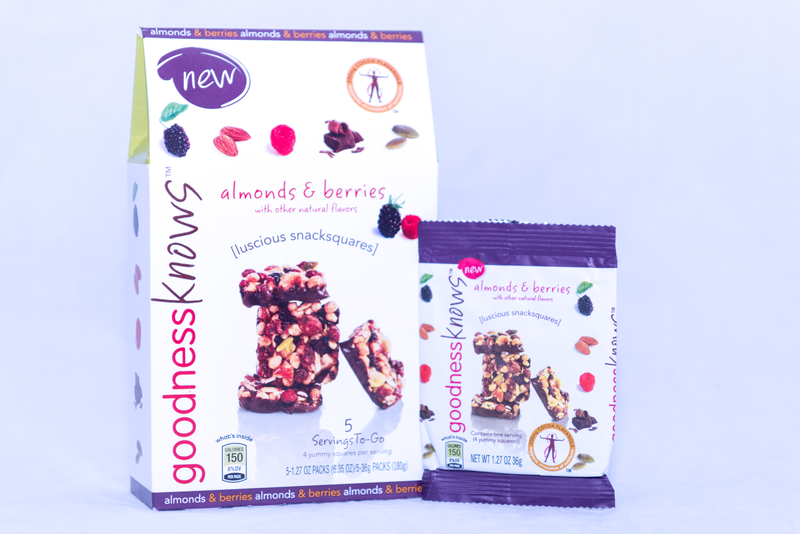 Goodnessknows snack squares packaging