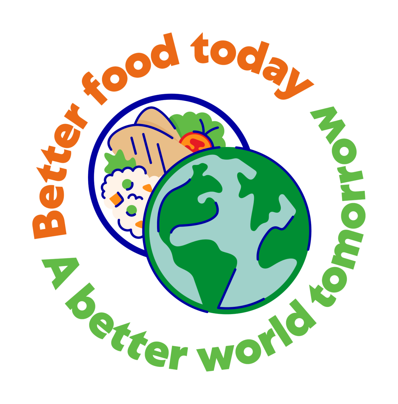 Mars Food & Nutrition logo with an illustration of a plate of food and planet Earth