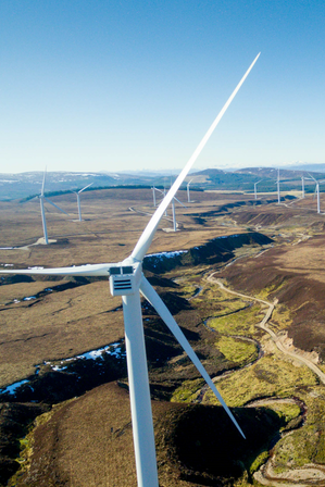 Aerial image of wind farm